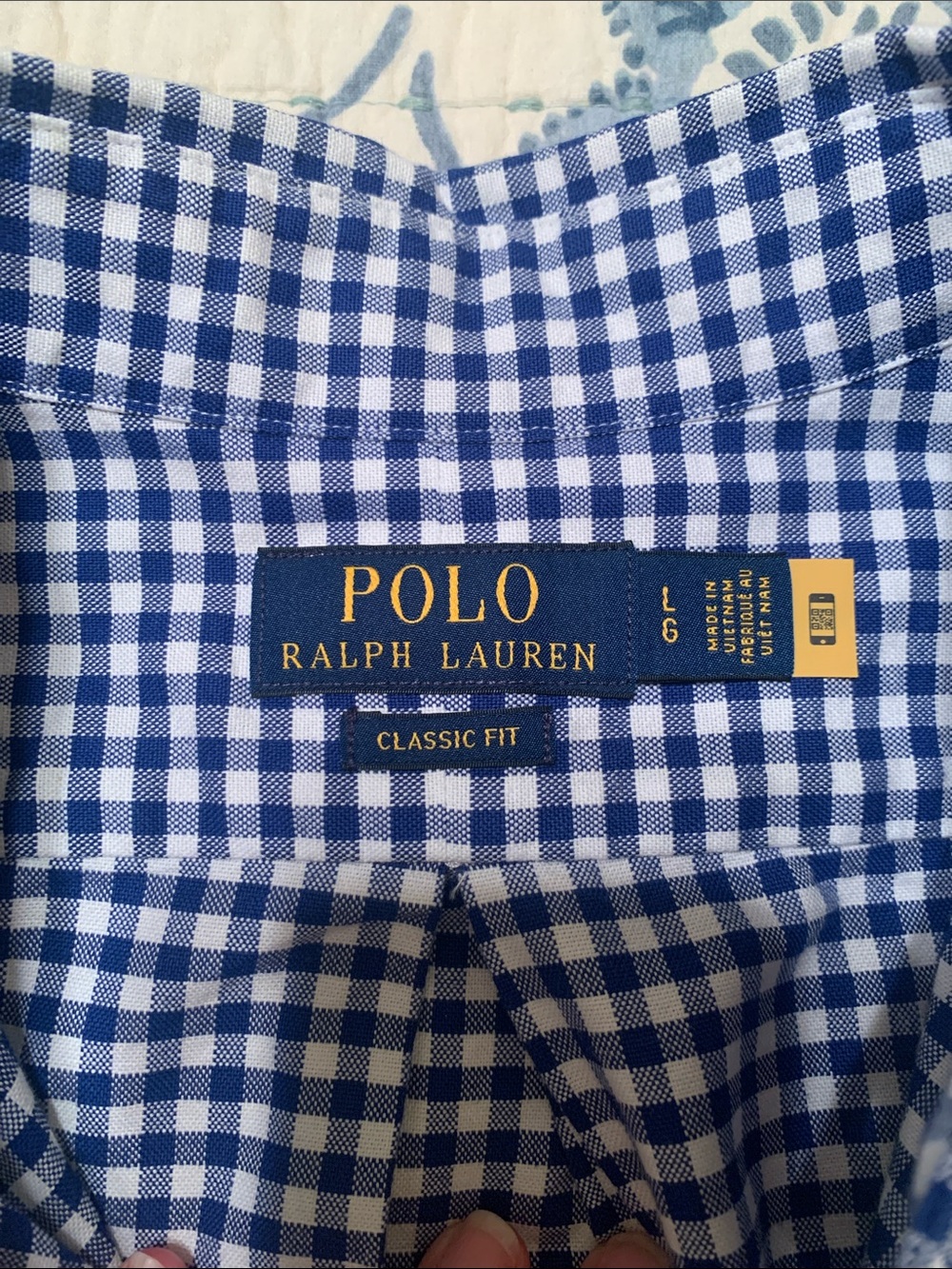 POLO Ralph Lauren Men's Blue Gingham Button-Down Oxford Shirt - Picture 5 of 8